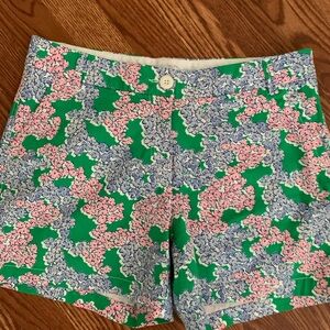 CROWN & Ivy Floral Green and Pink Women's Shorts